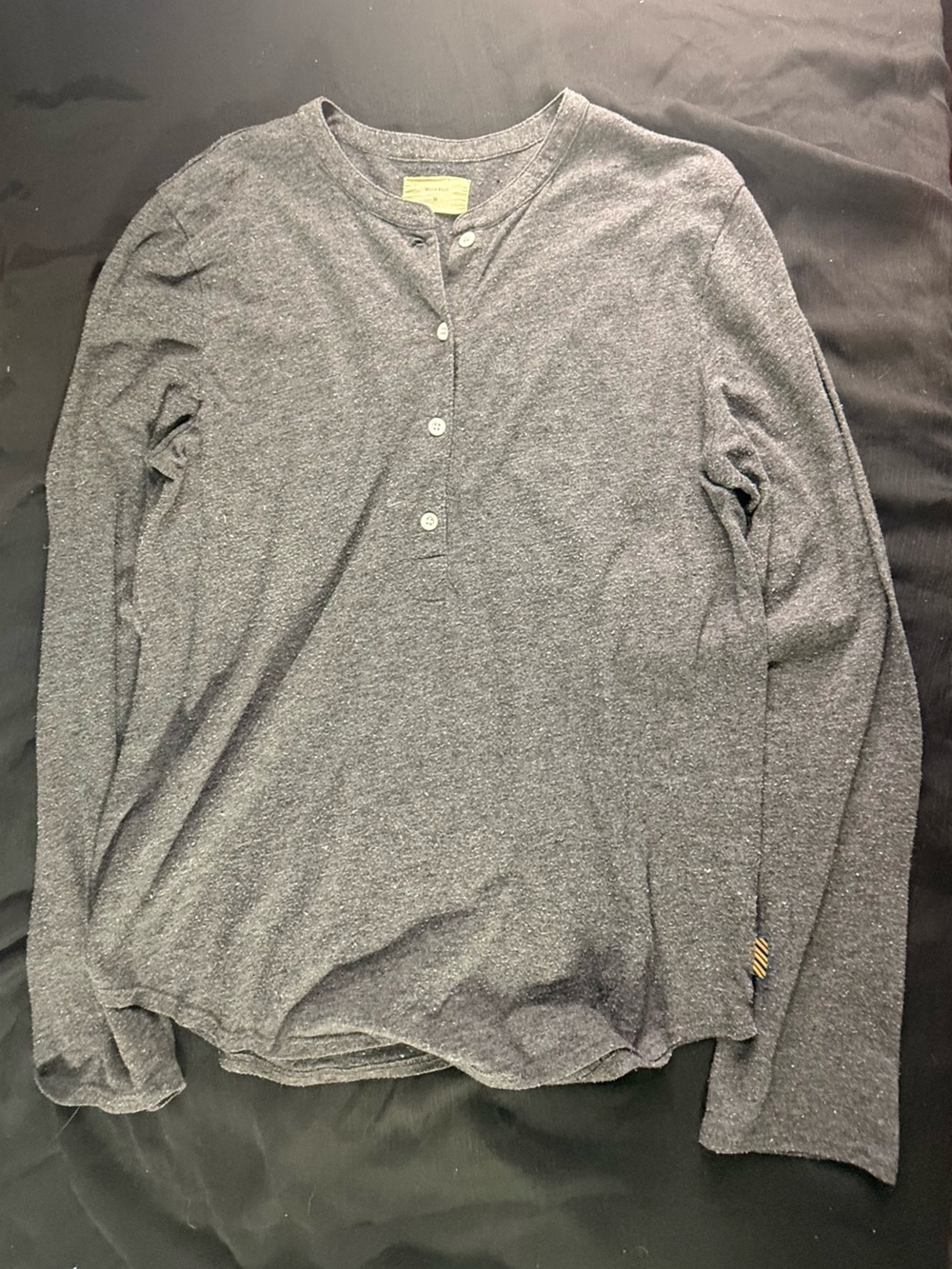 Billy Reid Men's Grey Long-Sleeve Henley Shirt